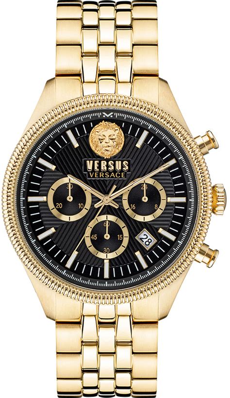 versus versace uhr uvp 210 schwarz gold|versace versus men's.